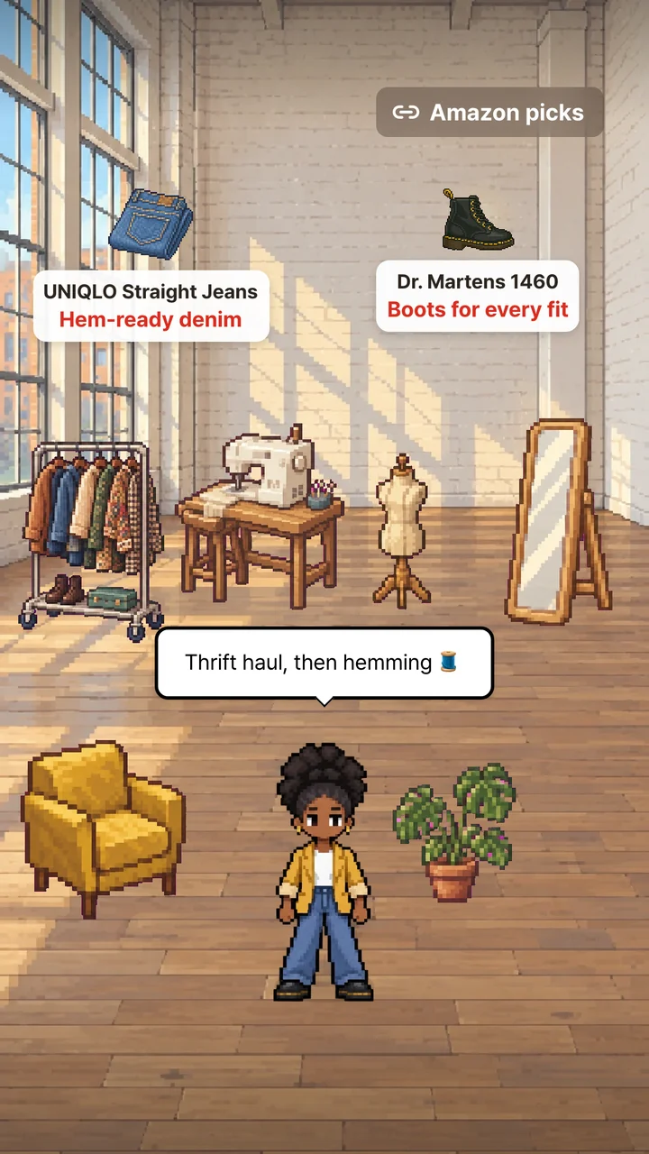 A thrift and sewing studio