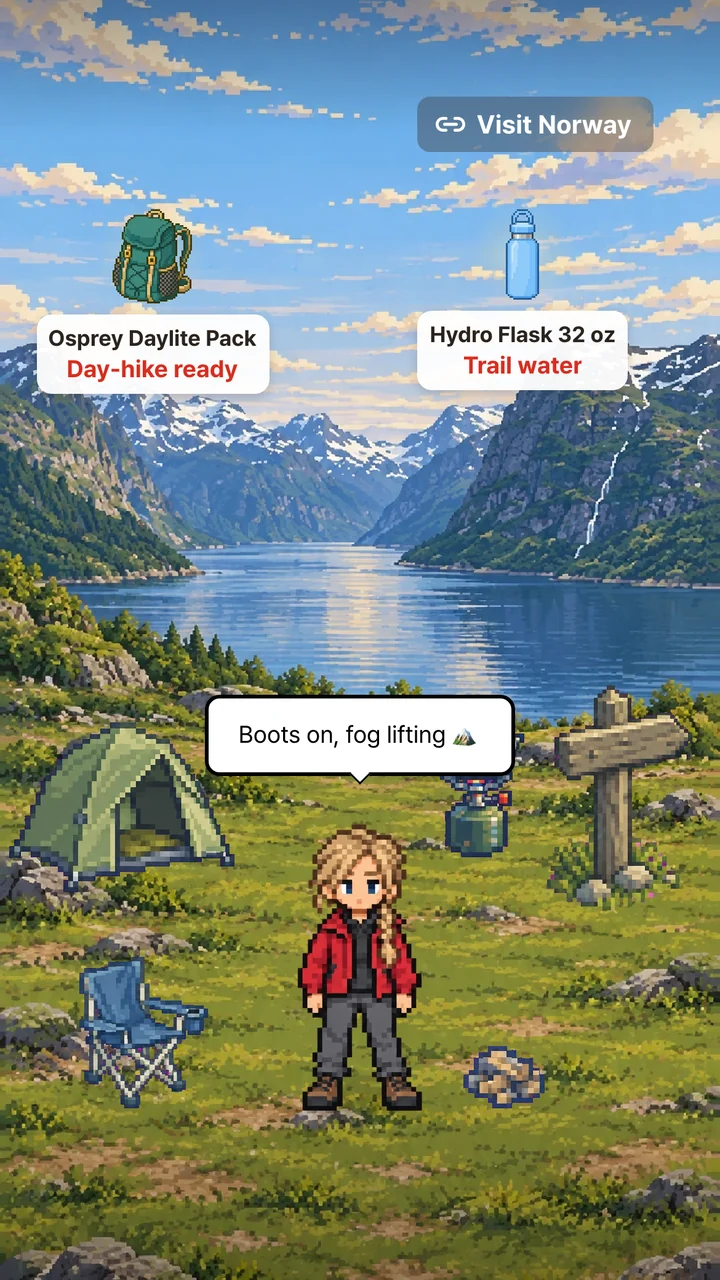 A hiking camp by the fjord